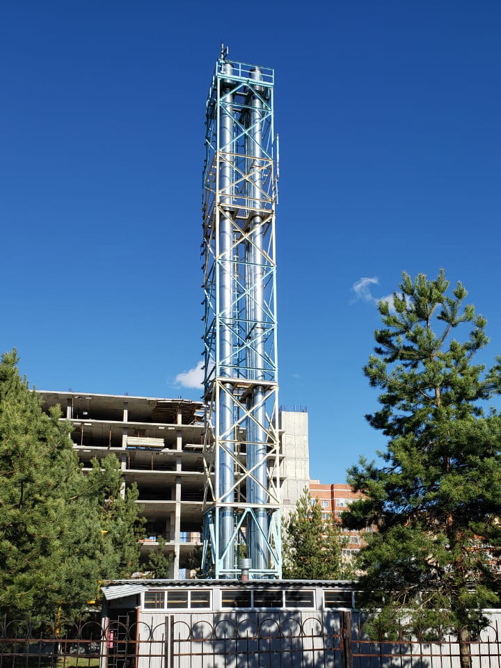 Ферменная дымовая труба высотой 55 метров Ферменная дымовая труба высотой 55 метров