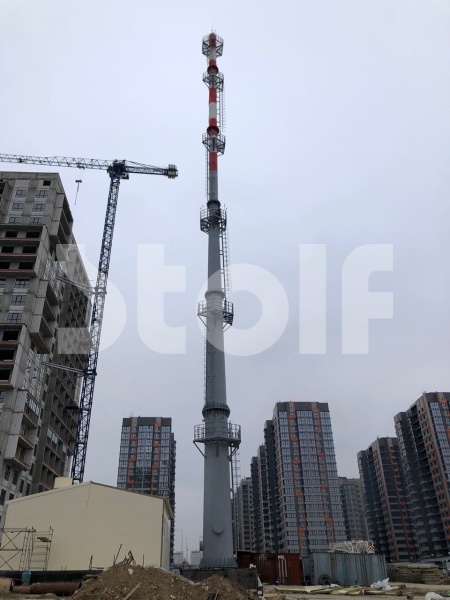 Самонесущая промышленная дымовая труба 68 метров