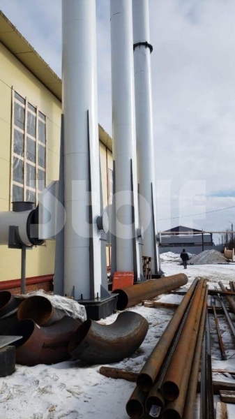 Трубы для котельной самонесущие ТДСУ-25м-800х1-1в, газоходы 800 мм, высота 25 метров
